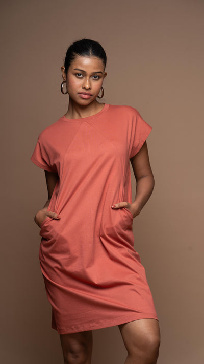 Tri-Cut Comfort Jersey Dress - Dull Red