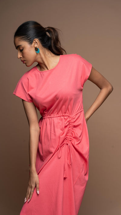 Wings & Strings Jersey Dress - Fuchsia