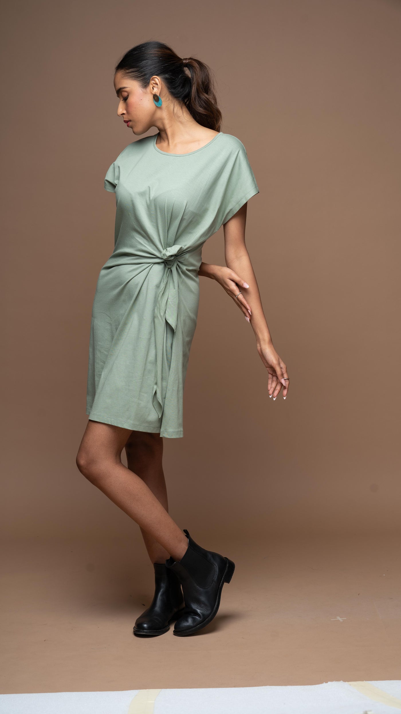 Knot Me Pretty Jersey Dress - Sage Green