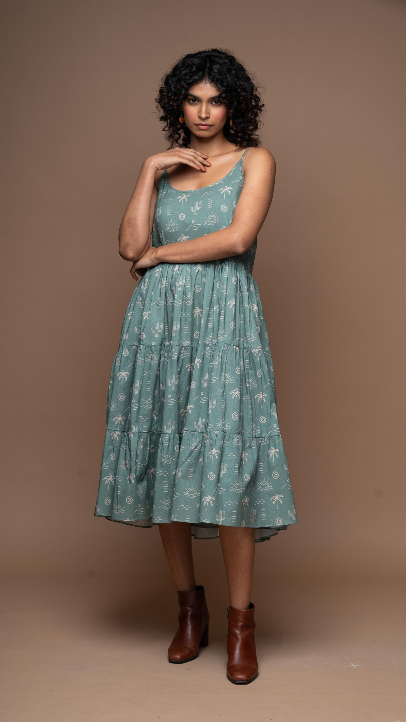 Heatwave Haven Midi Dress in Circle of Life Pattern