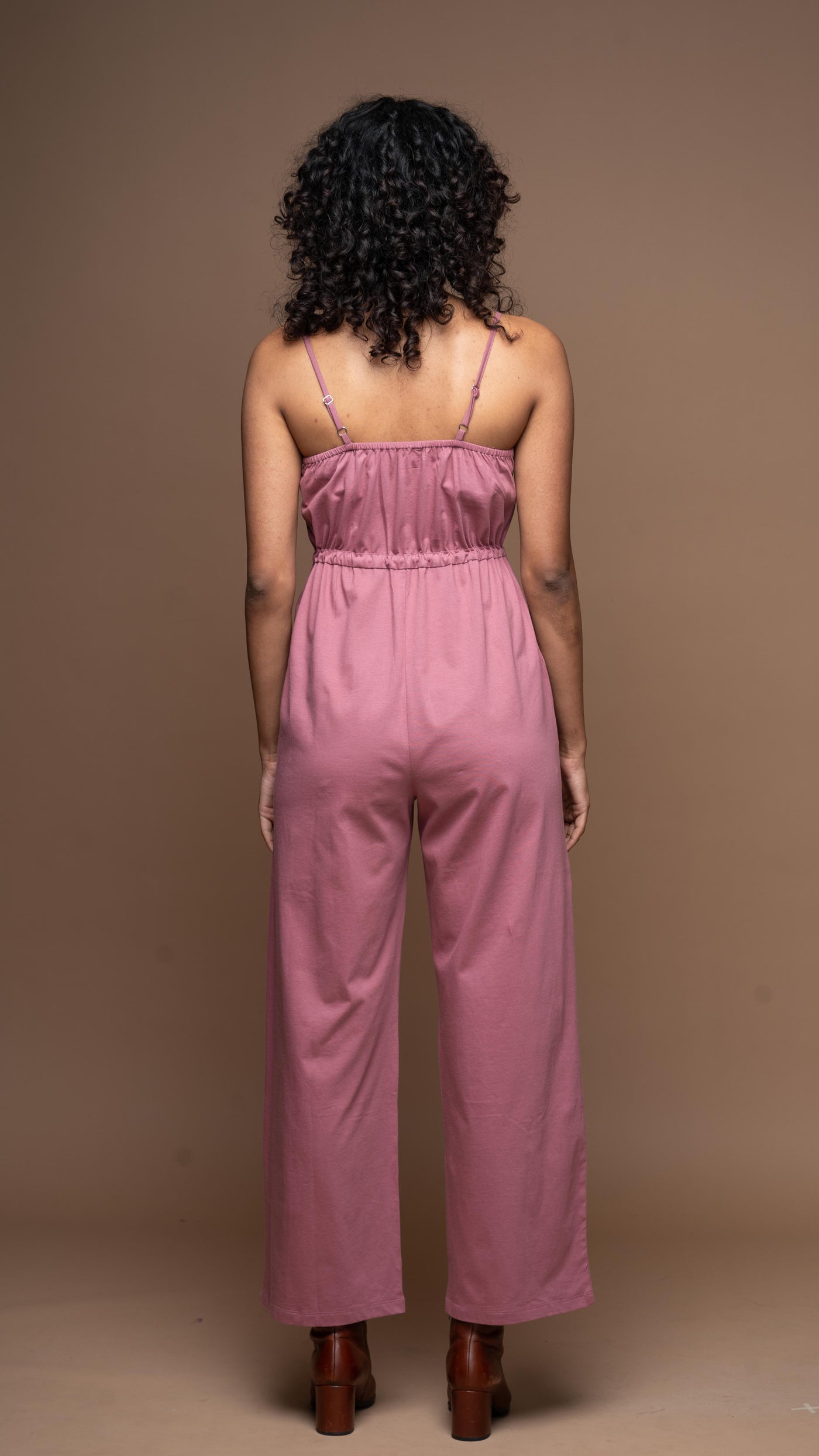 Spaghetti Whispers Jumpsuit in Mauve