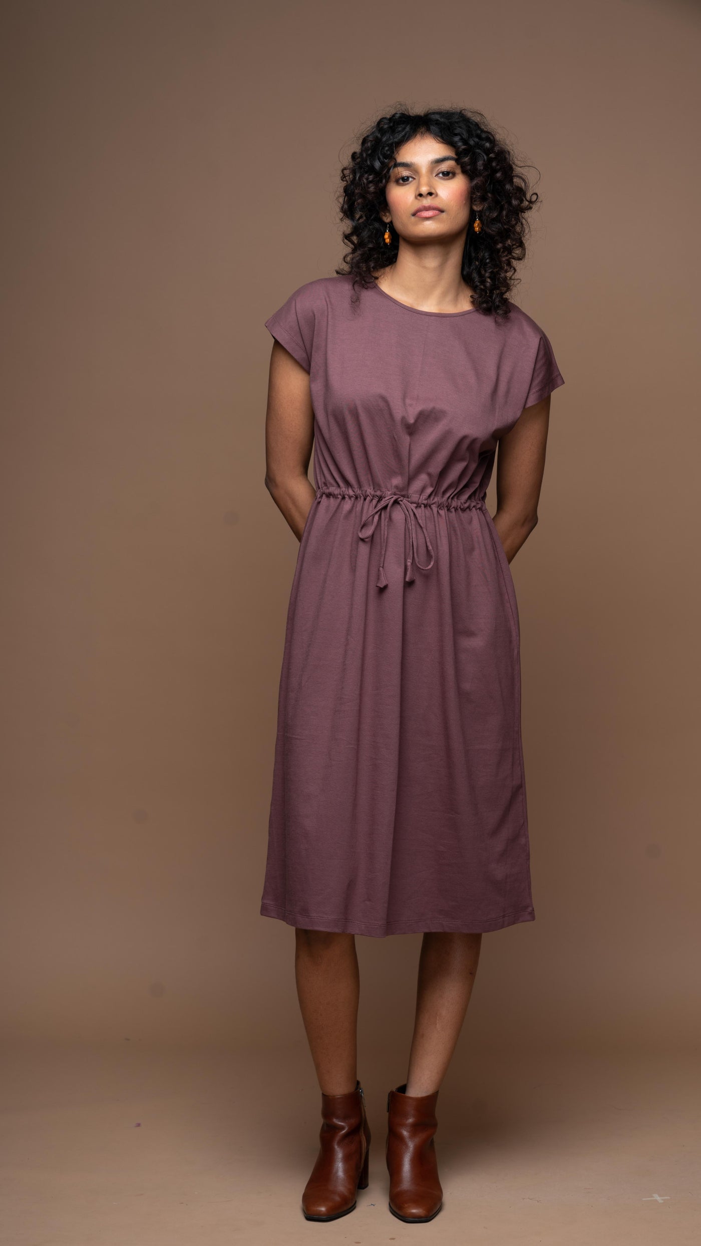 Cinch & go Jersey Dress - Plum