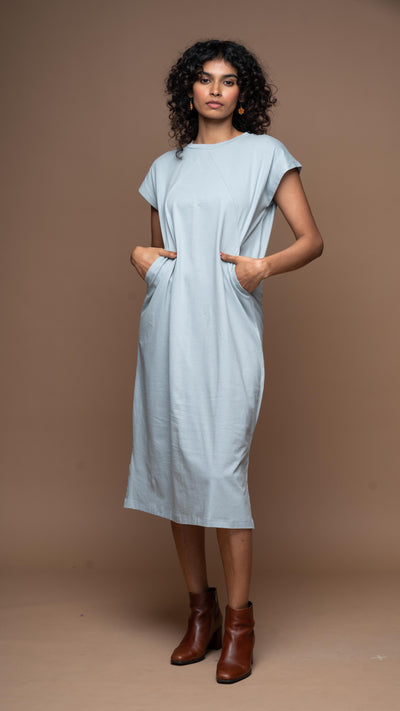 Tri-Cut Comfort Jersey Dress - Blue Gray