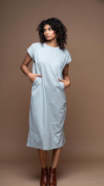 Tri-Cut Comfort Jersey Dress - Blue Gray