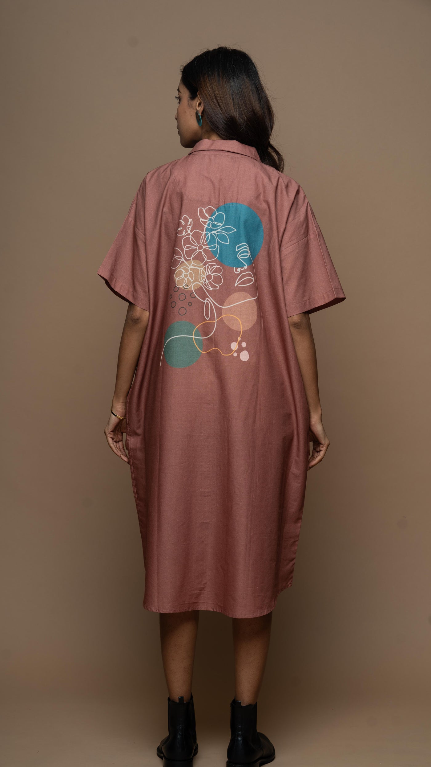 Muted Desert Rose Petal Princess Shirt Dress