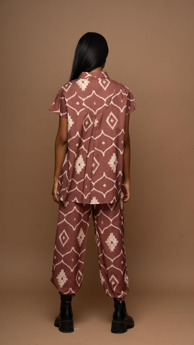 Mauve Reverie Co-ord Pants Set in Moroccan Dreams Pattern