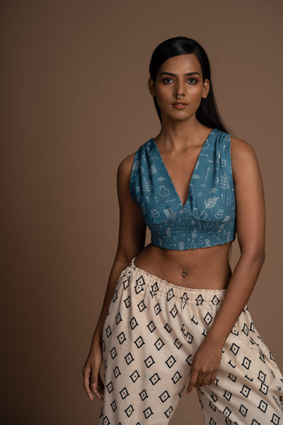 Blue Reversible Plunge Panache Bralette