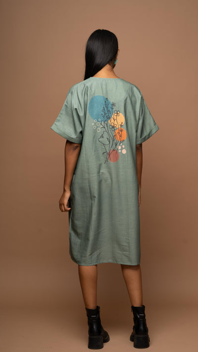 Dusky Sage Grow With Grace Shirt Dress