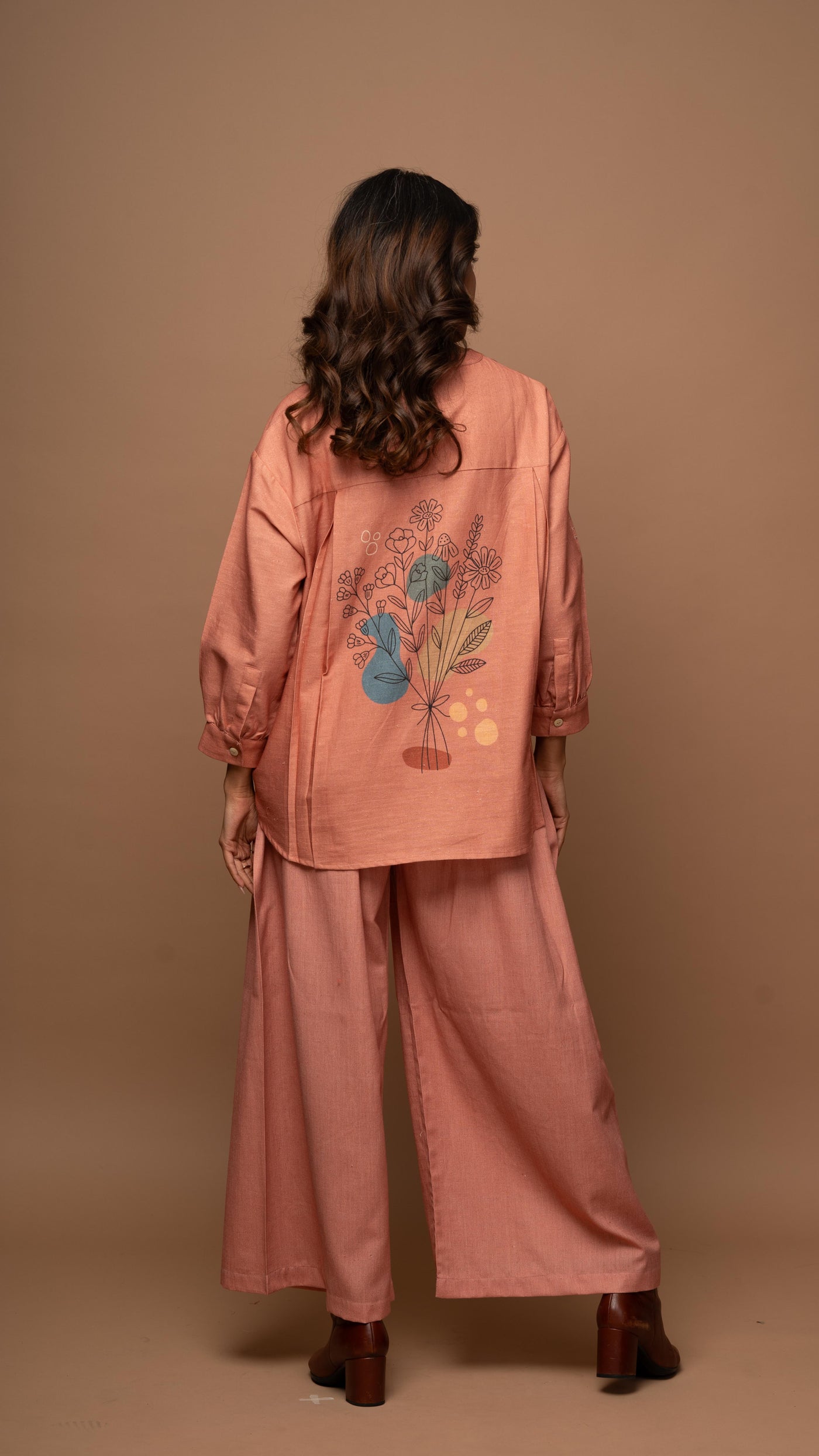 Soft Rose Gold Leaf and Petal: Co-ord Pants Set