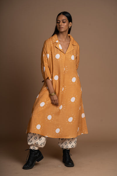 Mustard Fira Kurta in Sunshines on Pattern