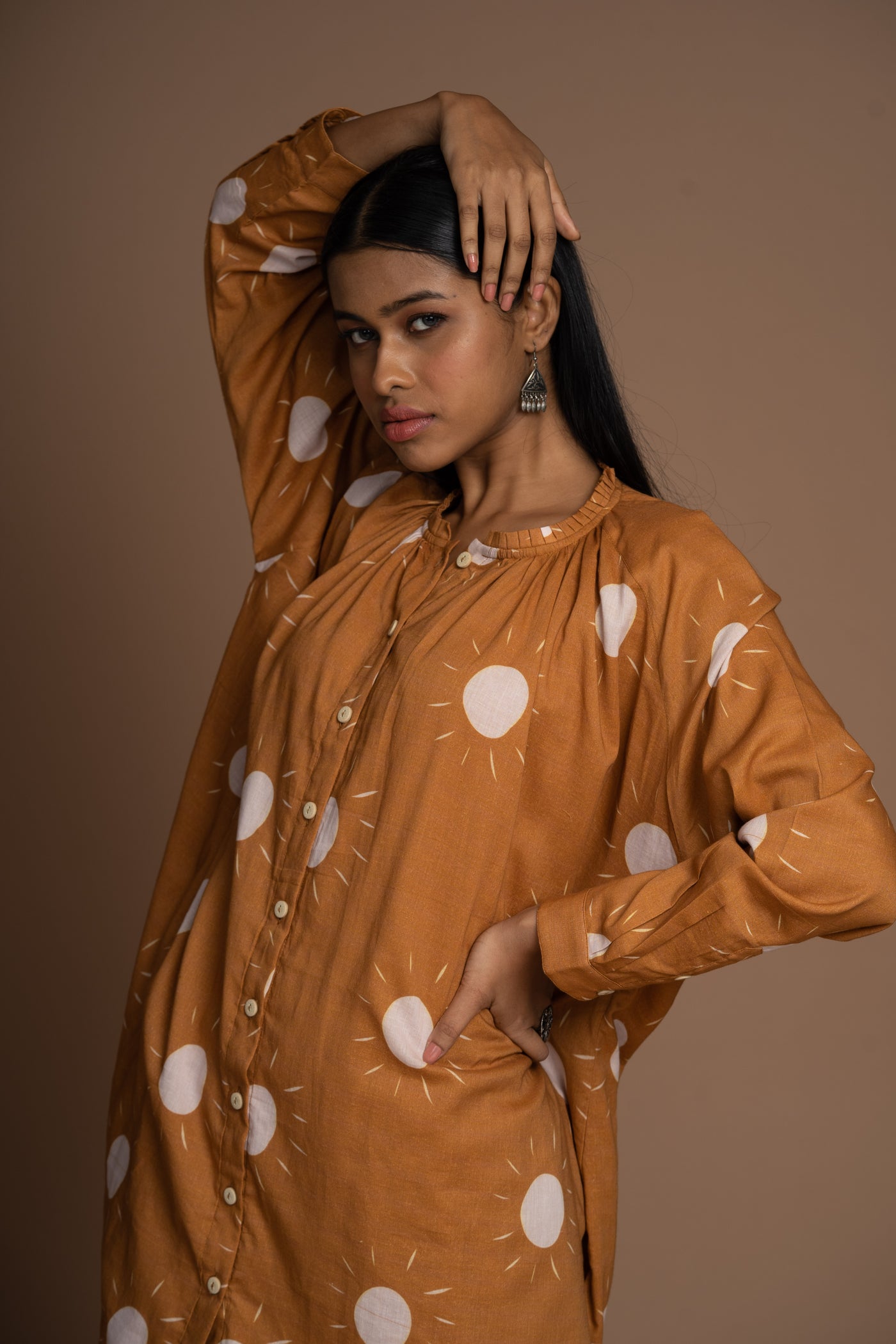 Mustard Muse Kurta in Sunshines On Pattern