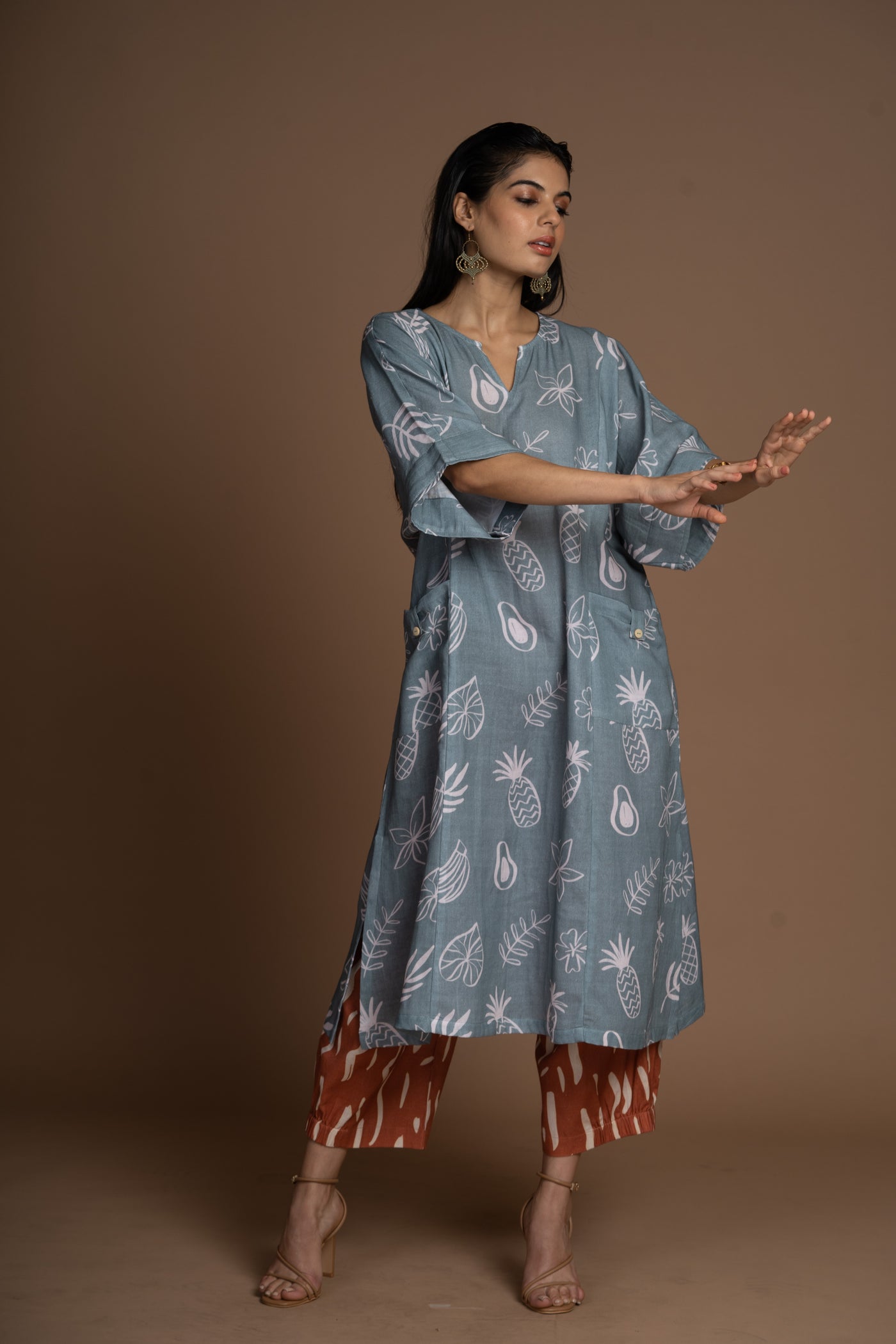 Silver Sage Aria Kurta in Paradise Pattern