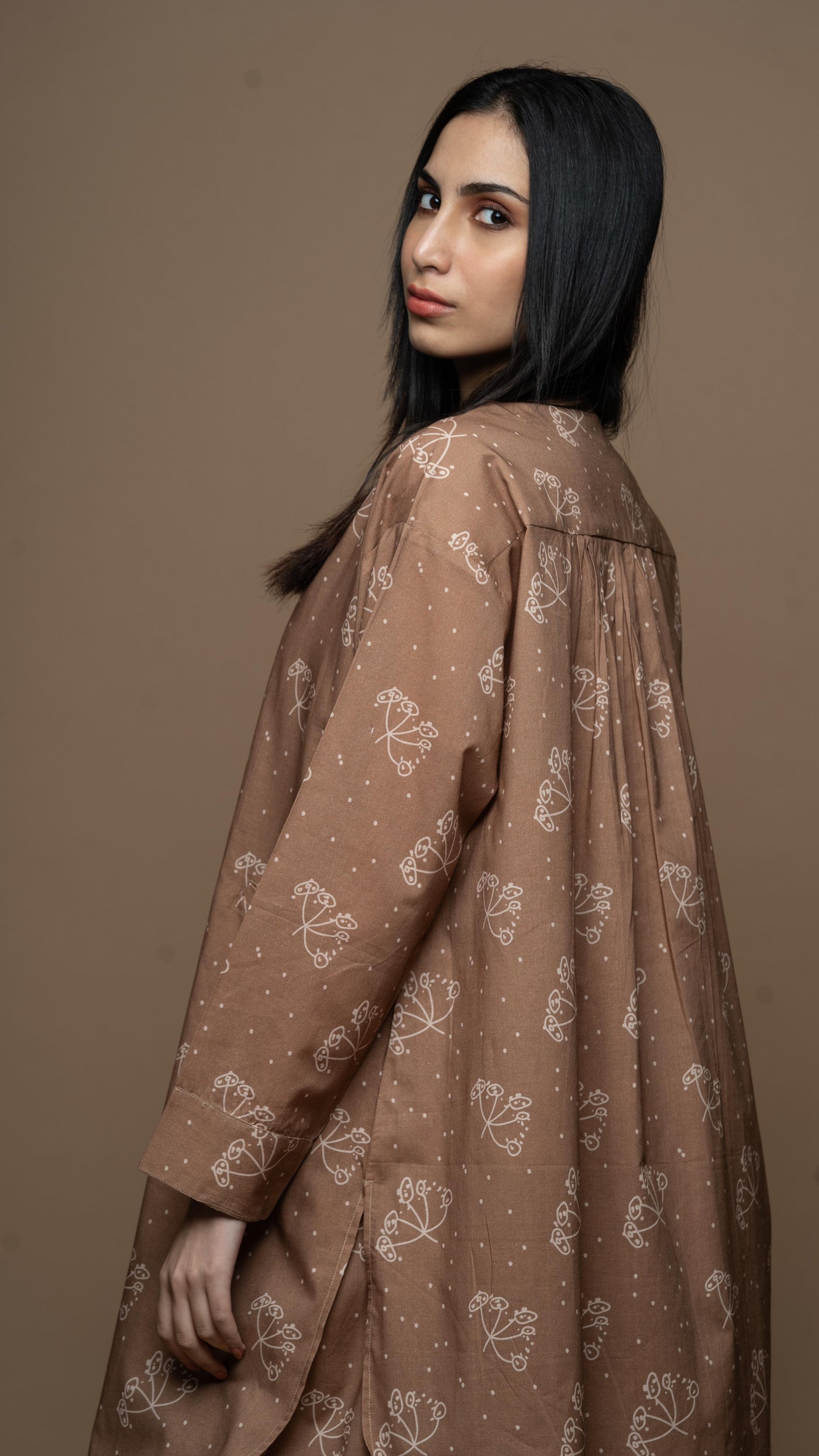 Brown Muse Co-ord Kurta Set in Aroma Everywhere Pattern