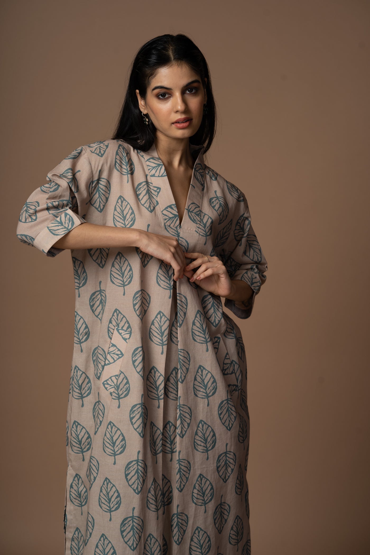 Beige Luma Kurta in We are one Pattern