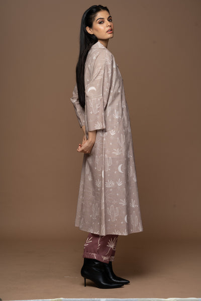 Beige Fira Kurta in All together again Pattern