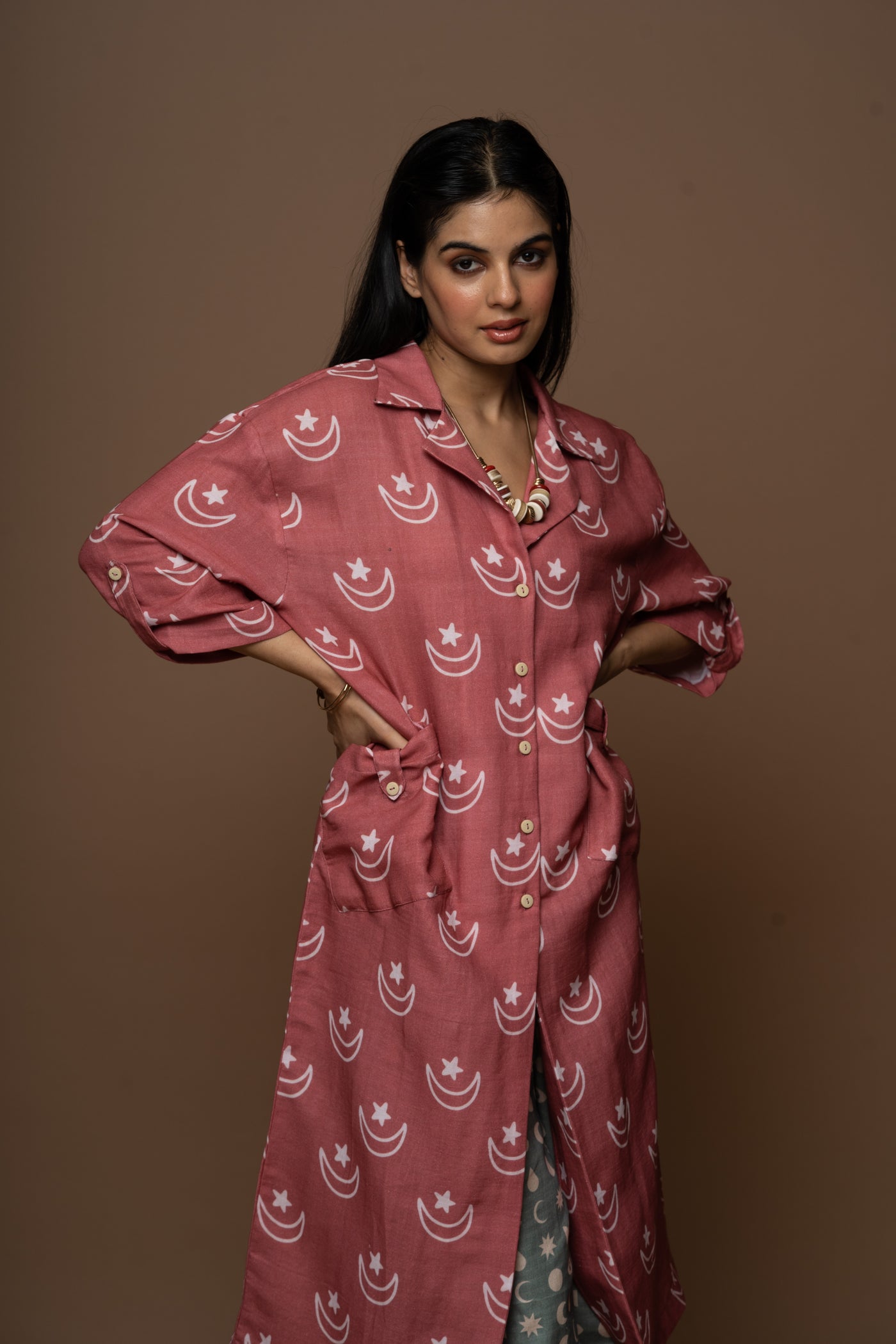 Dusty Rose Raya Kurta in Never too soon Pattern