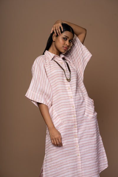 Blush Zena Kurta in Combing Through Pattern