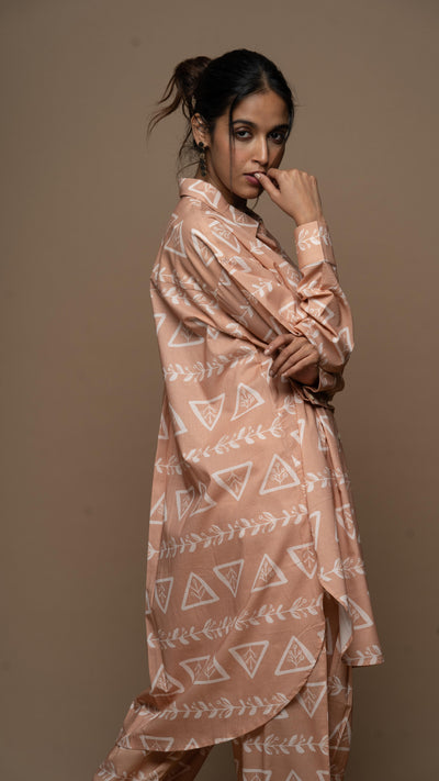 Earthy Liora Co-ord Kurta Set in 3 Rules of Love Pattern
