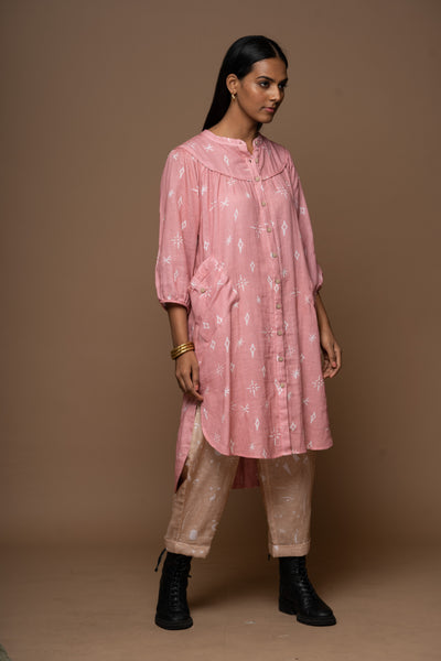 Dusty Pink Nova Kurta in All my friends Pattern