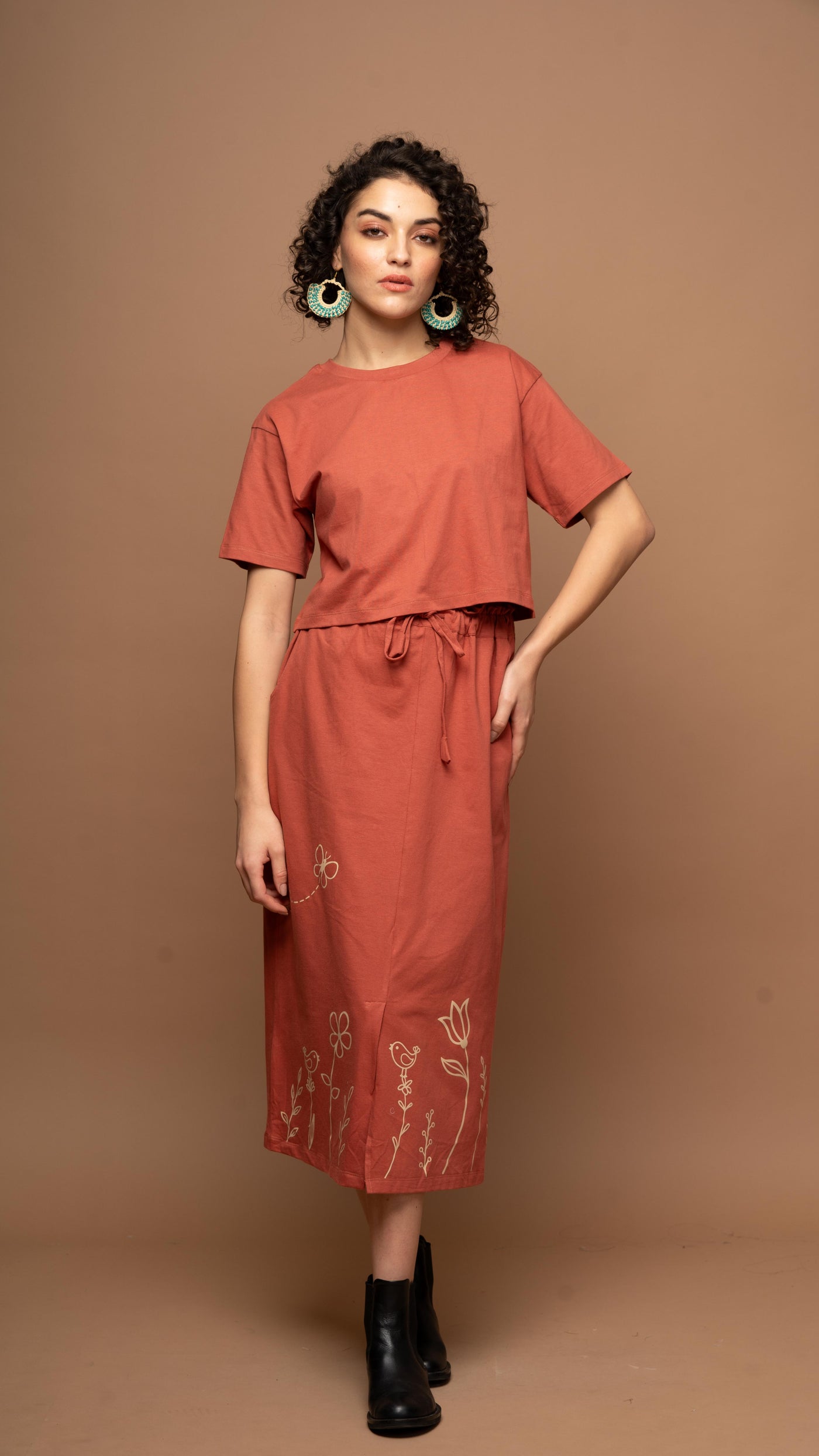 Meadow Muse - Dusty Red Skirt Co-ord