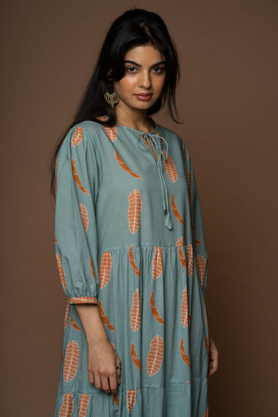 Whispering Comfort Long Maxi Dress in Belief Pattern