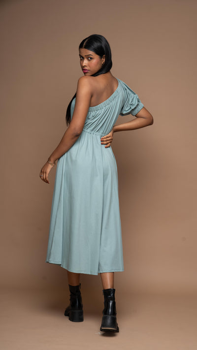 One Side Story Jumpsuit in Dusty Sage