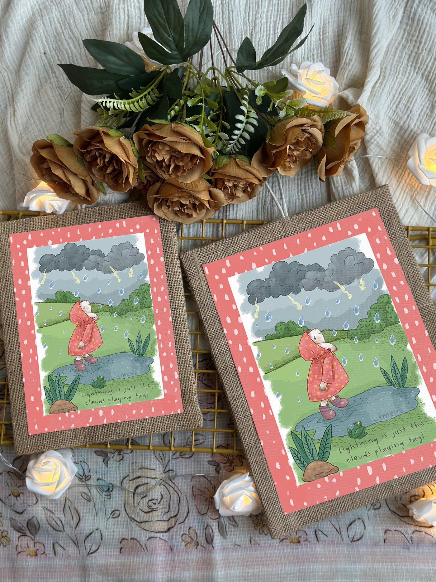 Bunny’s Rainy Adventure Wall Art