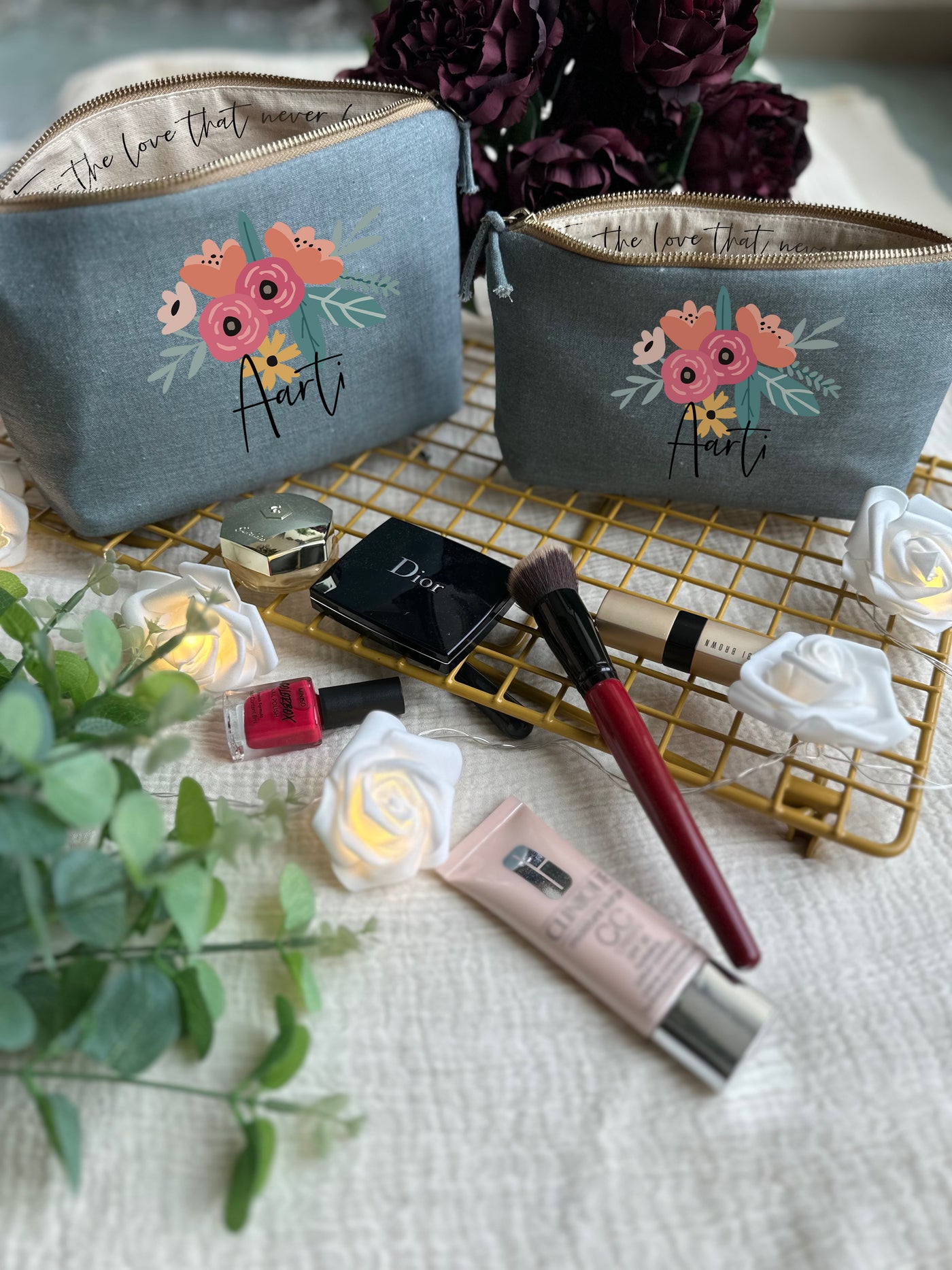 Petal Notes Cosmetic Pouch