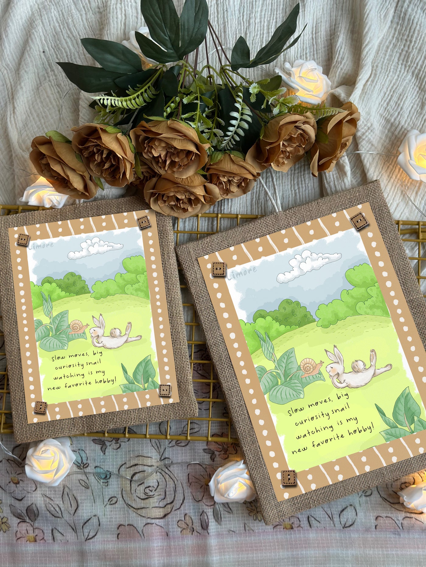 Snail Watcher Bunny Wall Art
