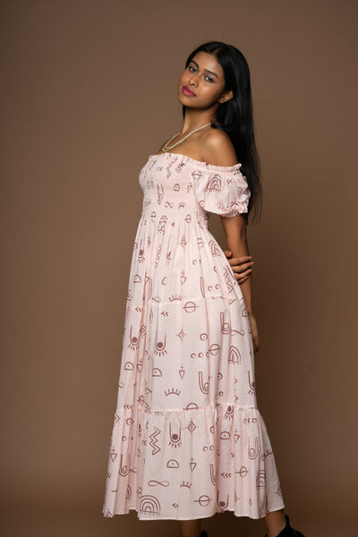 Dusk Delight Long Dress in As boho as it gets Pattern