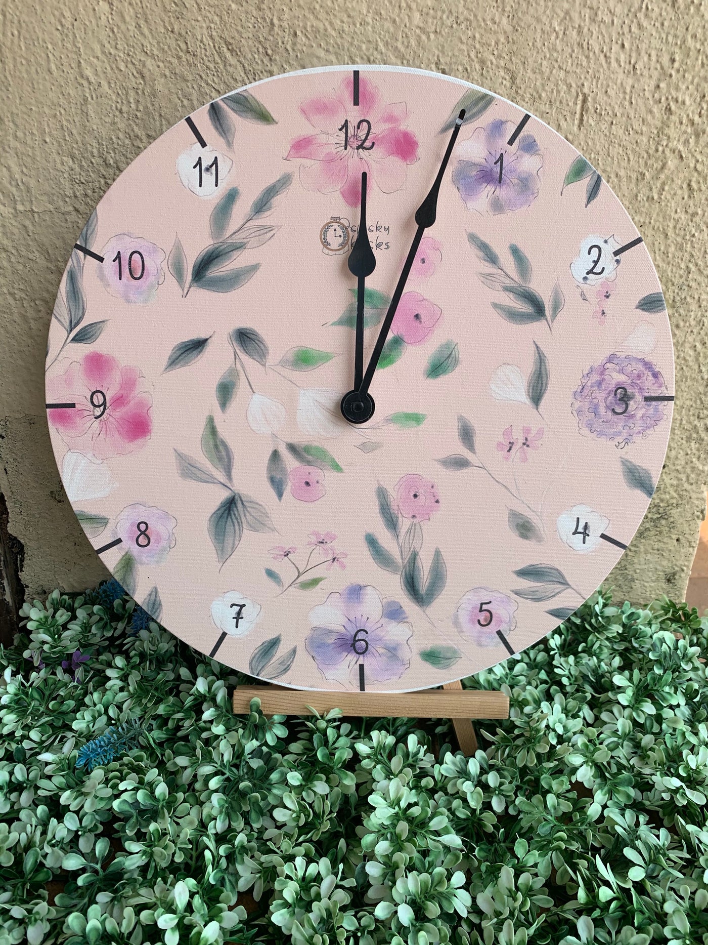 Blush Bella Flora Clock