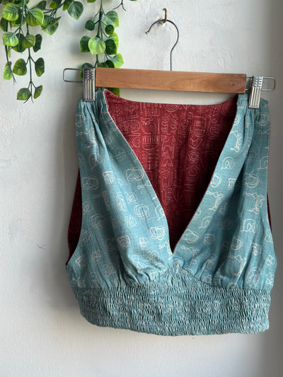 Sage Blue Reversible Plunge Panache Bralette
