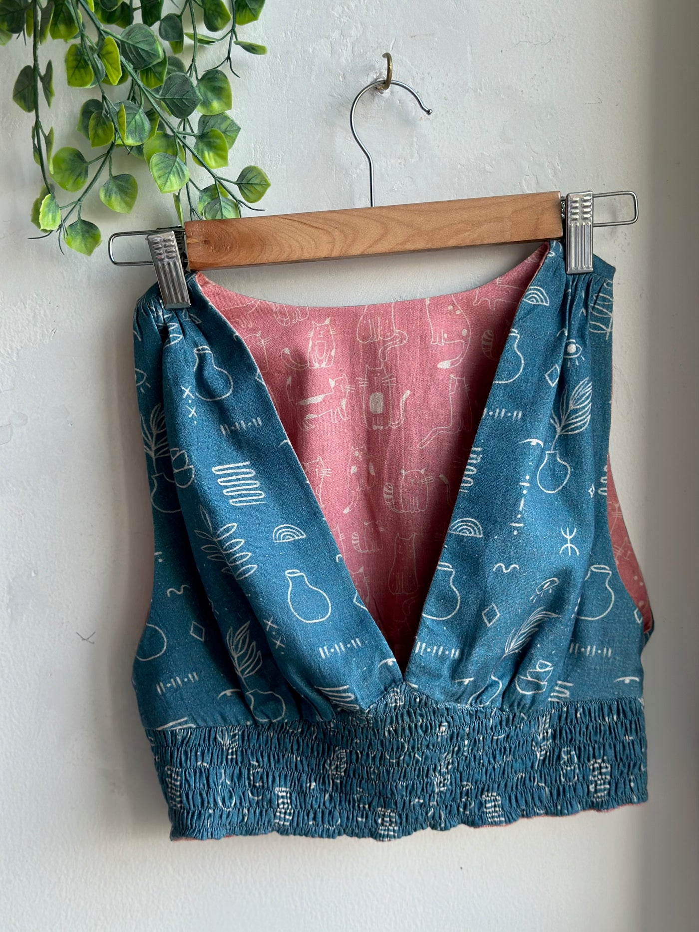 Blue Reversible Plunge Panache Bralette