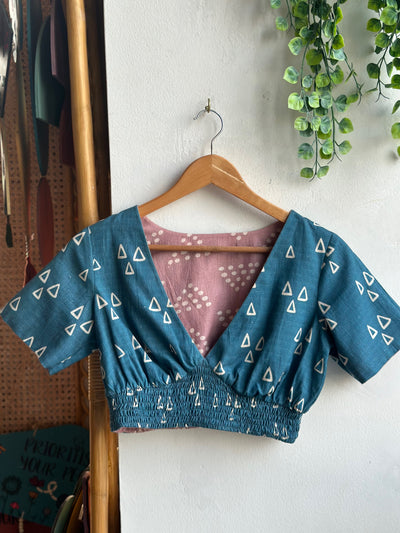 Blue Reversible Vivid V Bralette