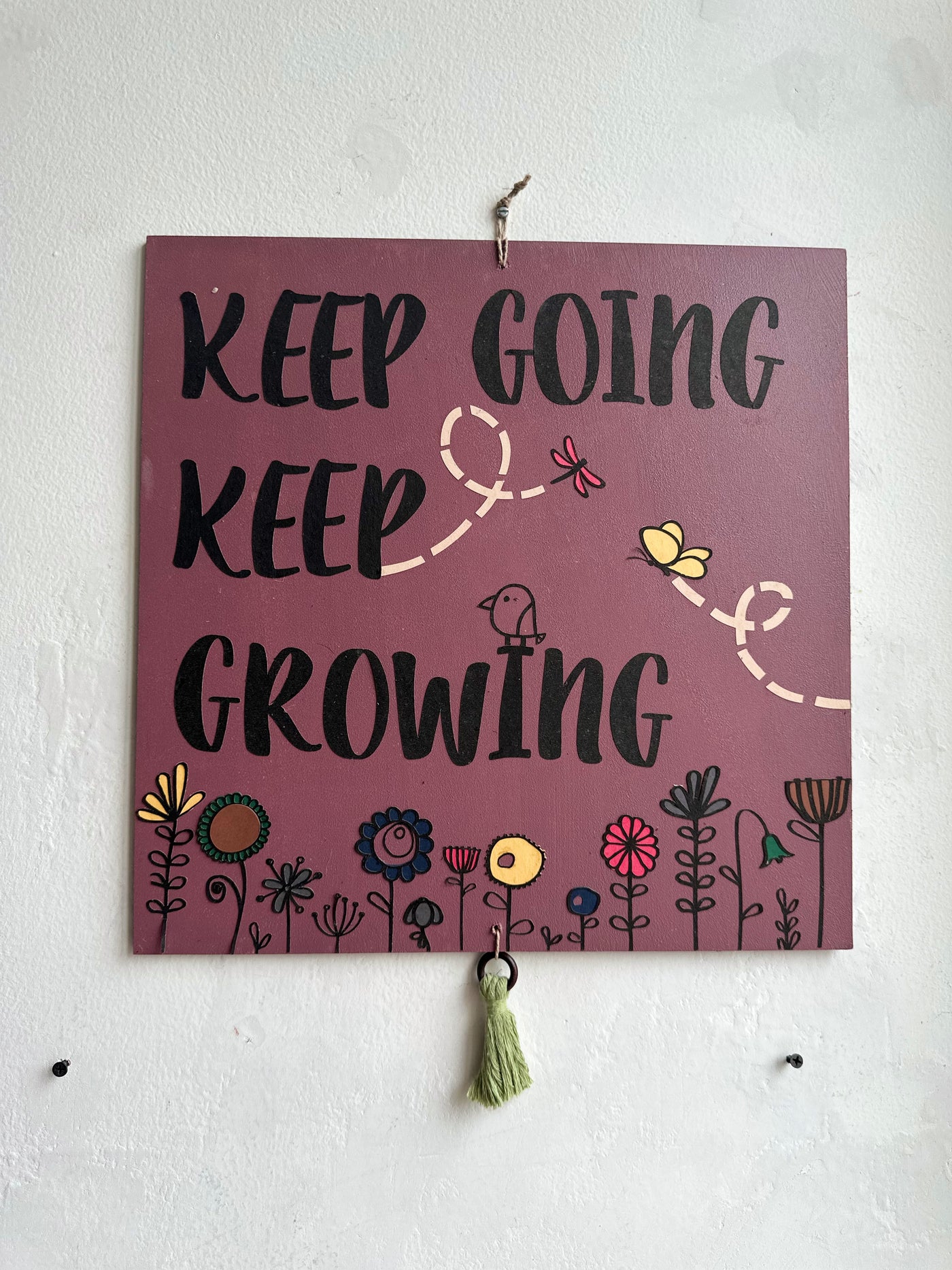 Keep Going Keep Growing - Enchanted Square Wall Art