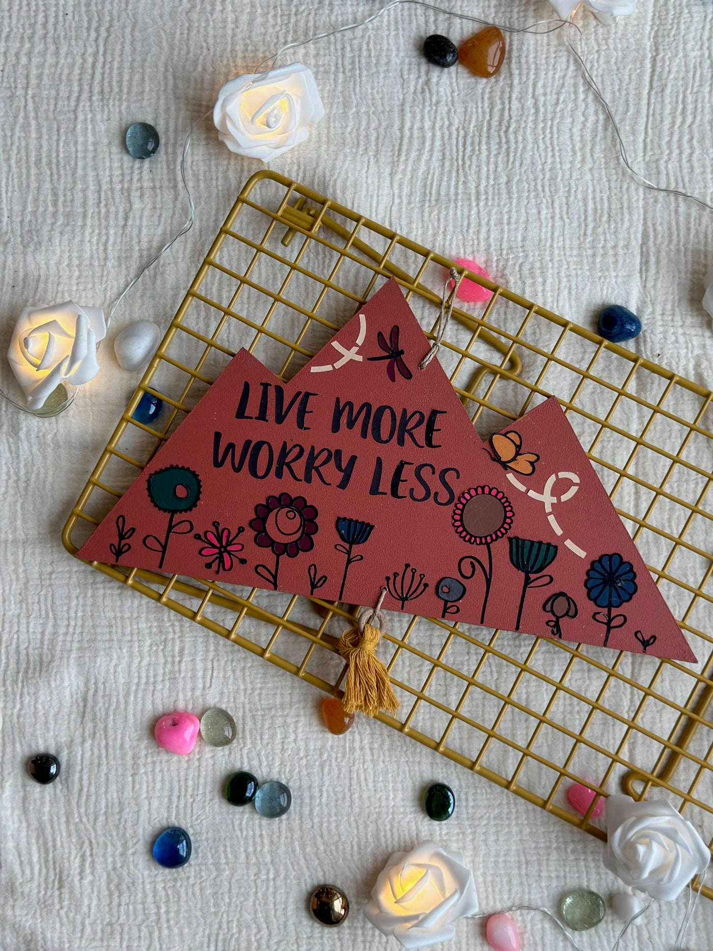 Live more worry less - Enchanted Mountain Wall Art