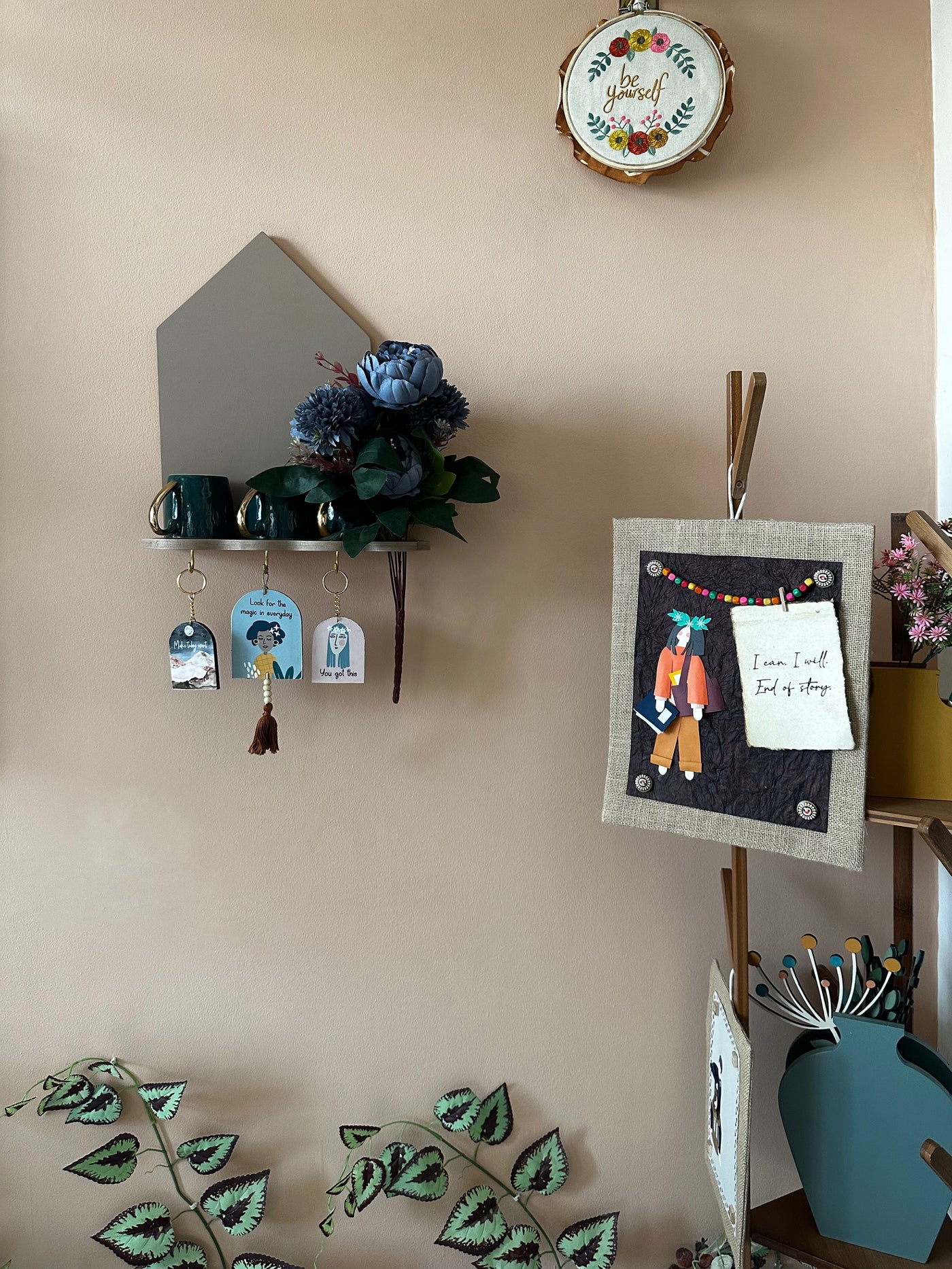 Taupe Little House Wall Shelf