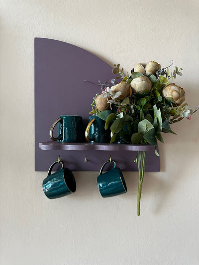 Dusky Mauve Pie Slice Wall Shelf