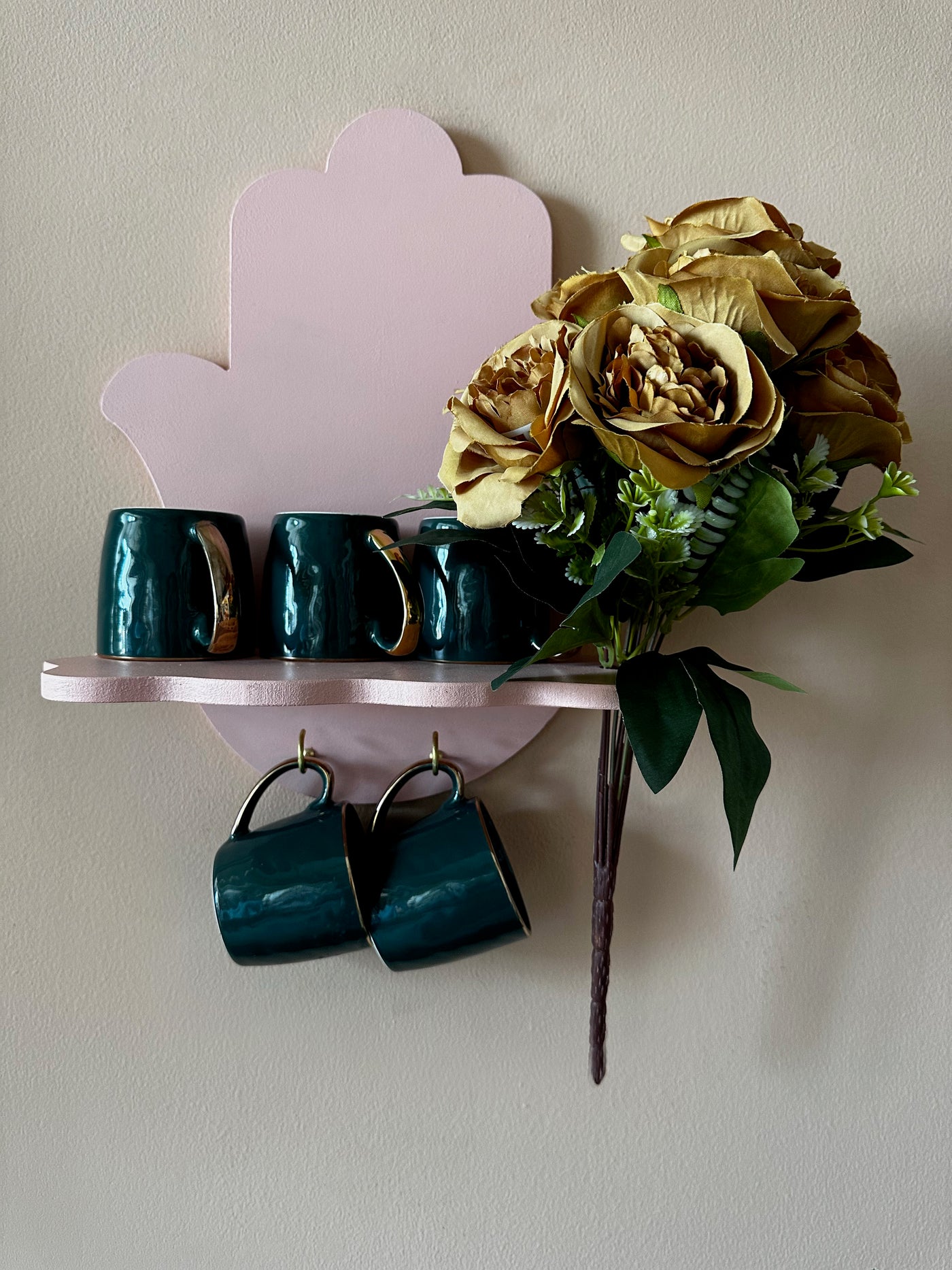 Blush High Five Wall Shelf