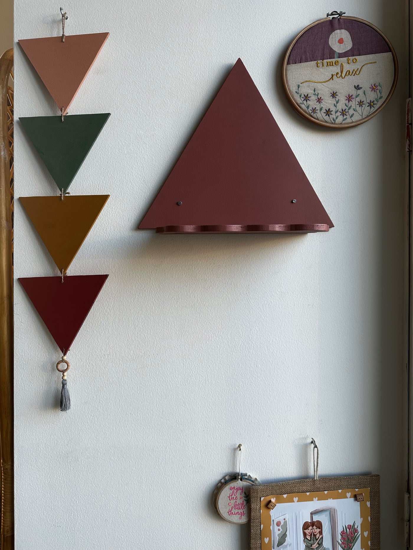 Rose Gold Triangle Trove Wall Shelf