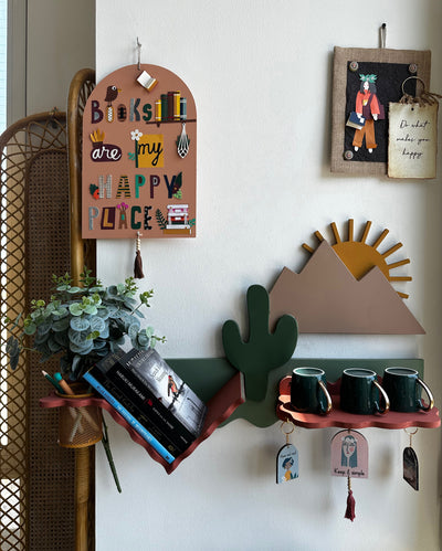 Sunlit Cactus Wall Shelf