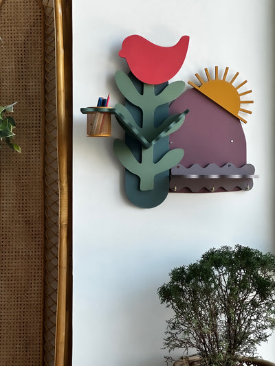 Sun-Kissed Bird Wall Shelf