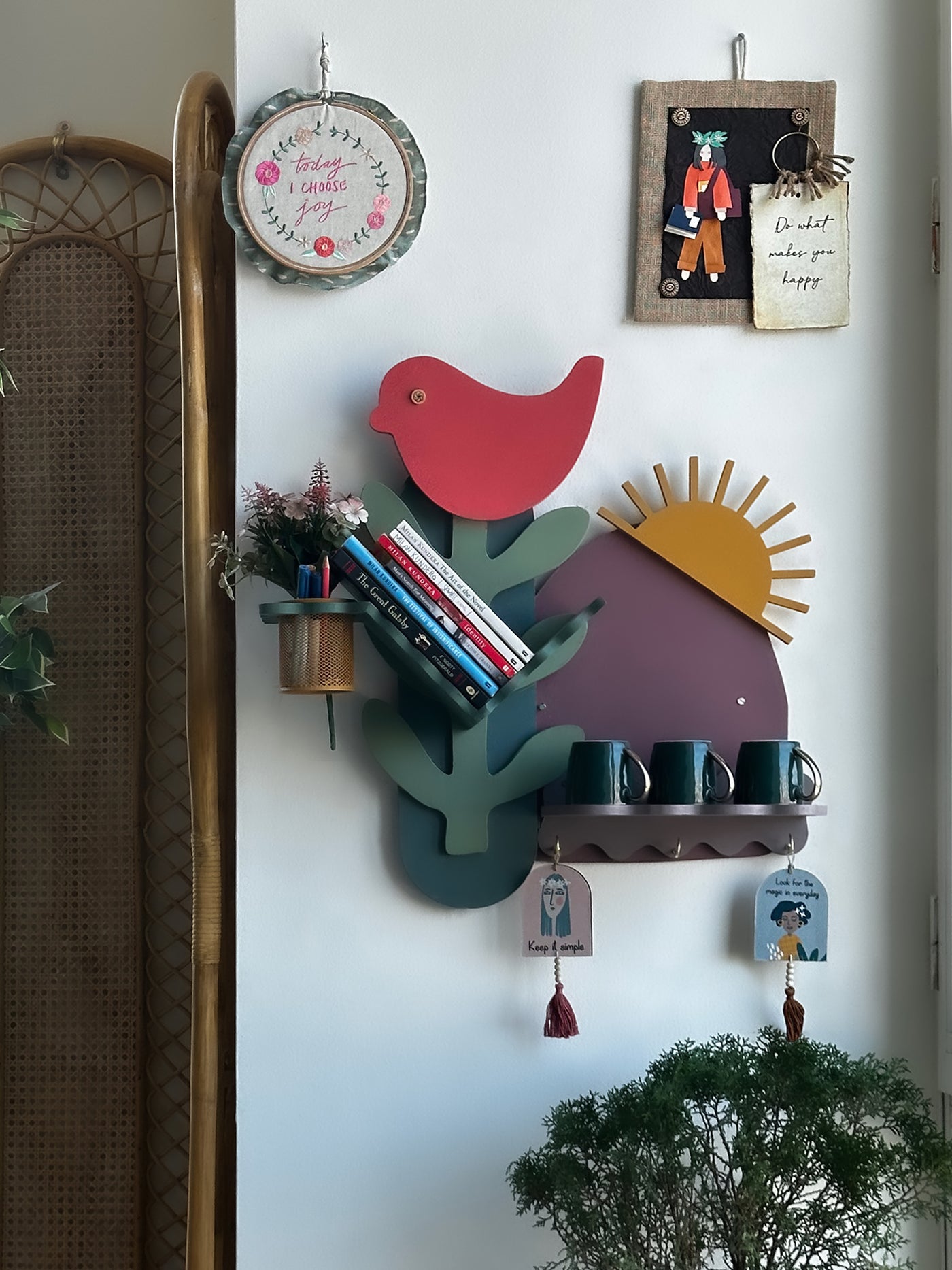 Sun-Kissed Bird Wall Shelf