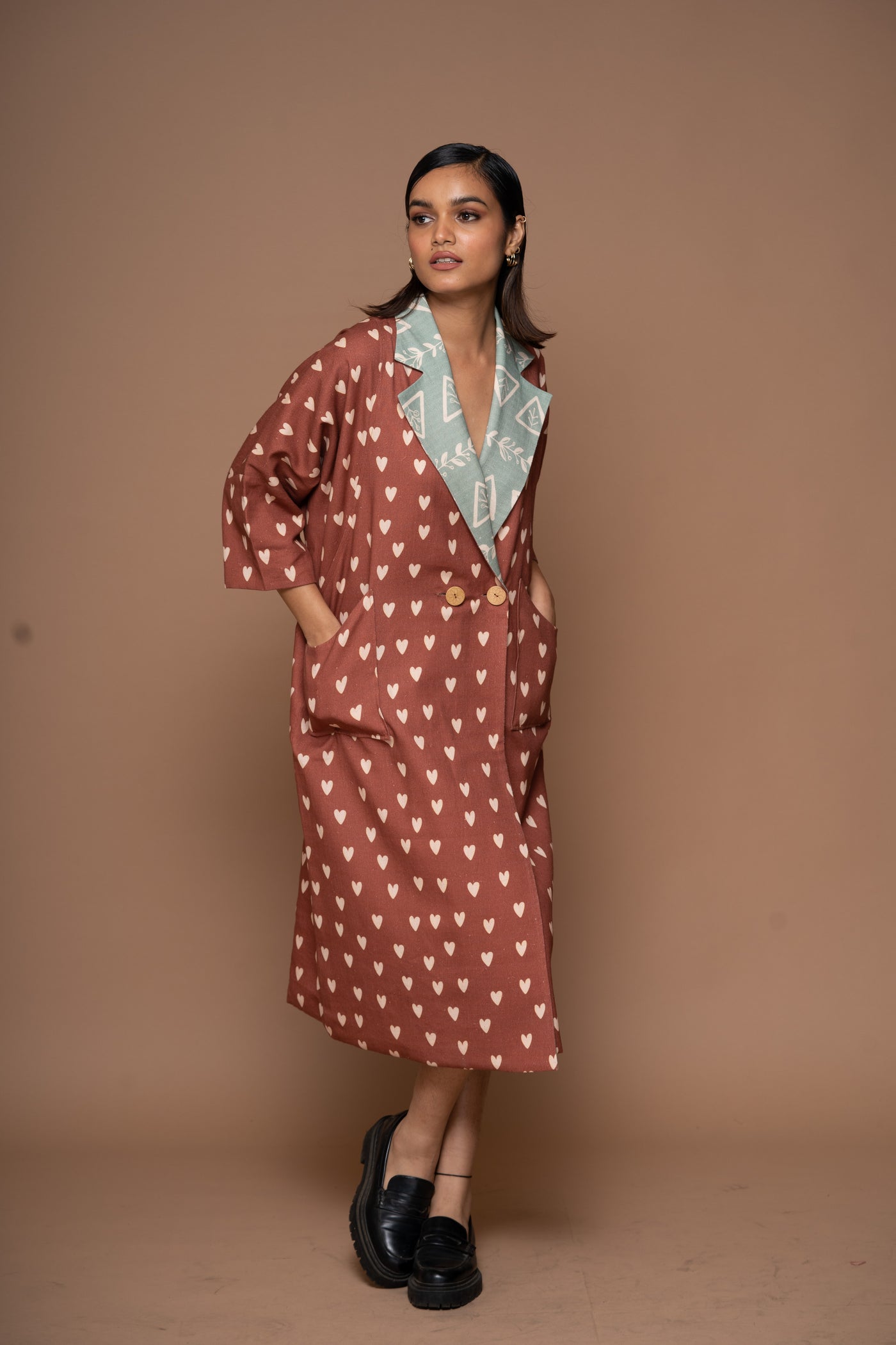 Whispered Hearts Reversible Long Trench Coat