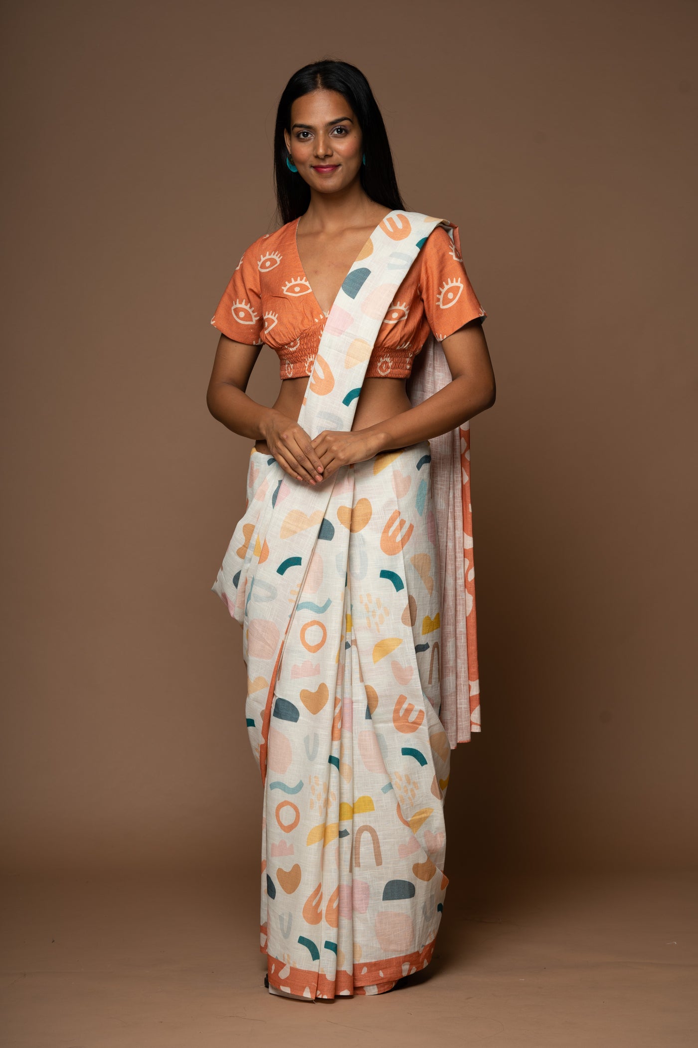 Mystical Echoes Linen Sari