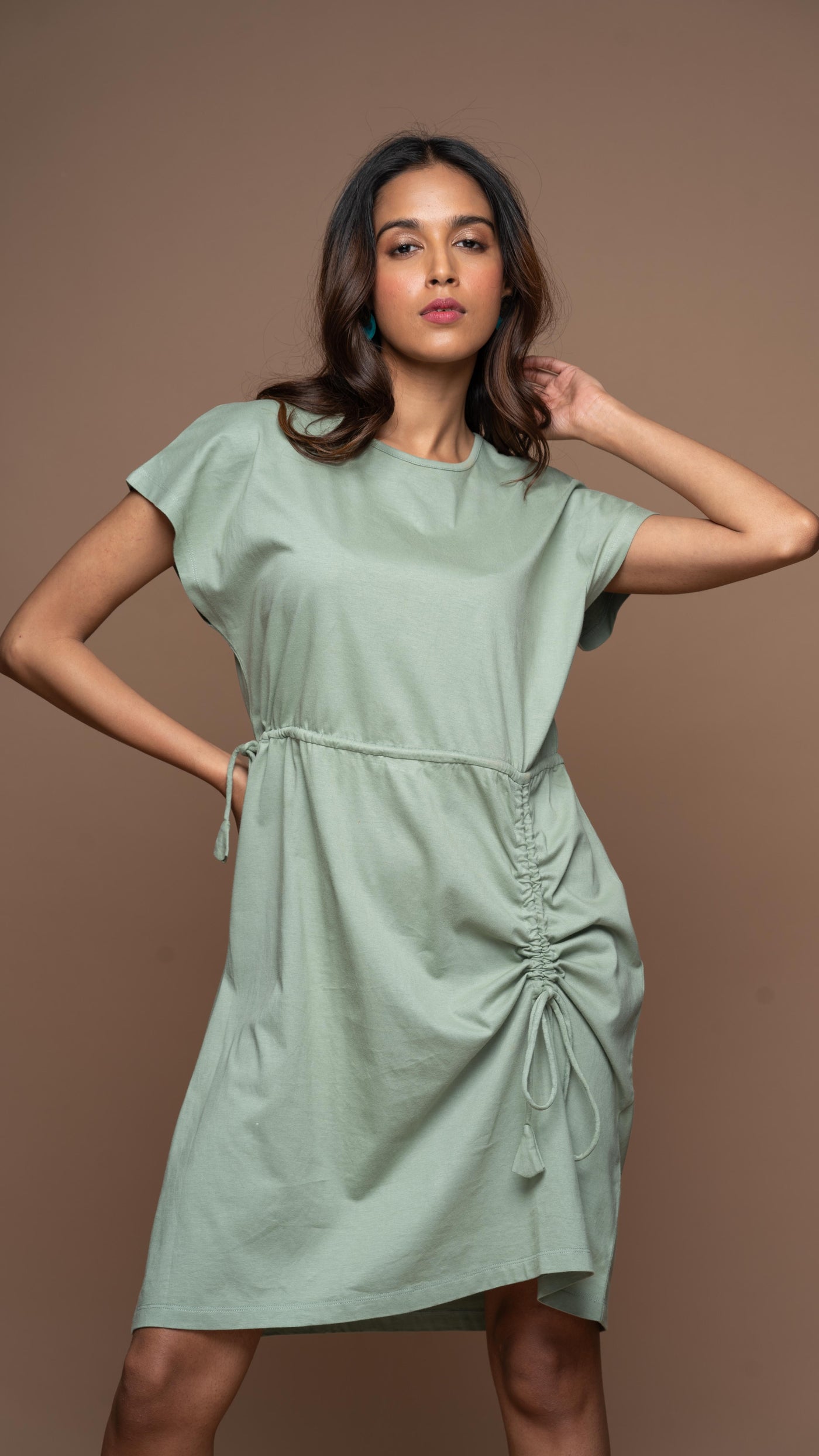 Wings & Strings Jersey Dress - Sage Green