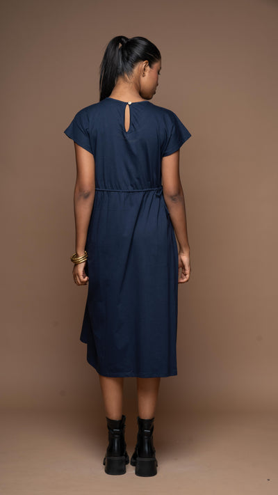 Wings & Strings Jersey Dress - Navy Blue