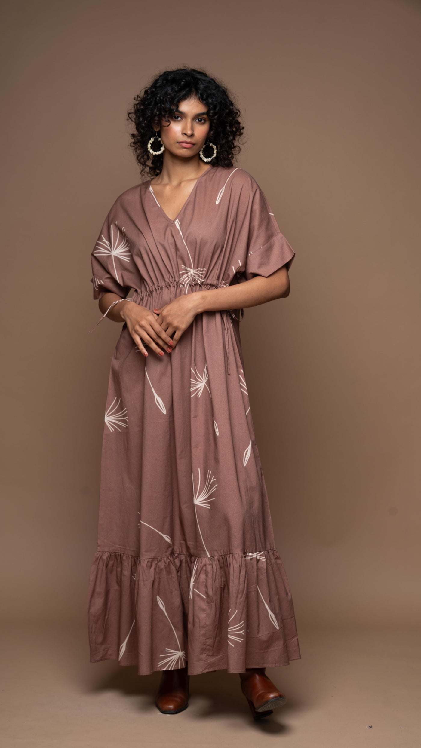 Effortless Chic Long Maxi Dress in 'In Retrospect' Dandelion Pattern