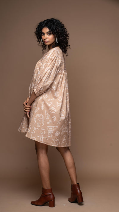 Gypsy Soul Short Boho Dress in 'In Our Cave'