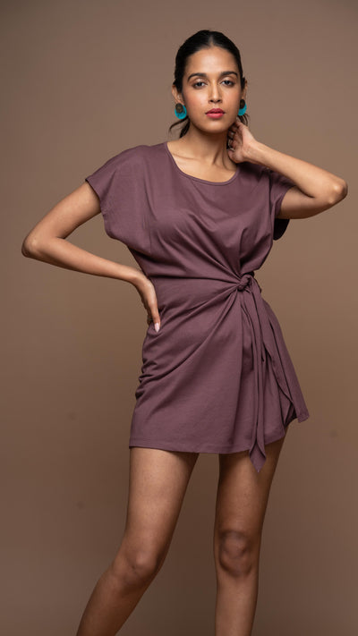 Knot Me Pretty Jersey Dress - Plum